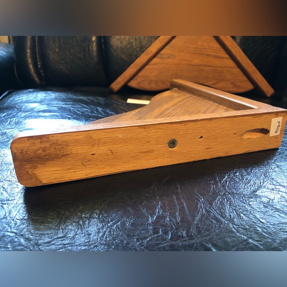 9536 Set-2 Vintage Wooden Oak Shelf Supports/Cornices Approx. 1.25” x 10” x 10” - Picture 4 of 9